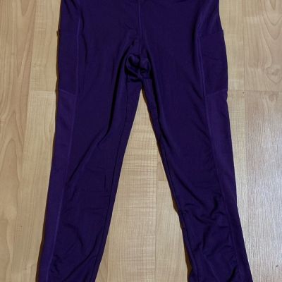 Cali Active Women Leggings Medium Solid Purple NWT Yoga High Waist 28” R$58